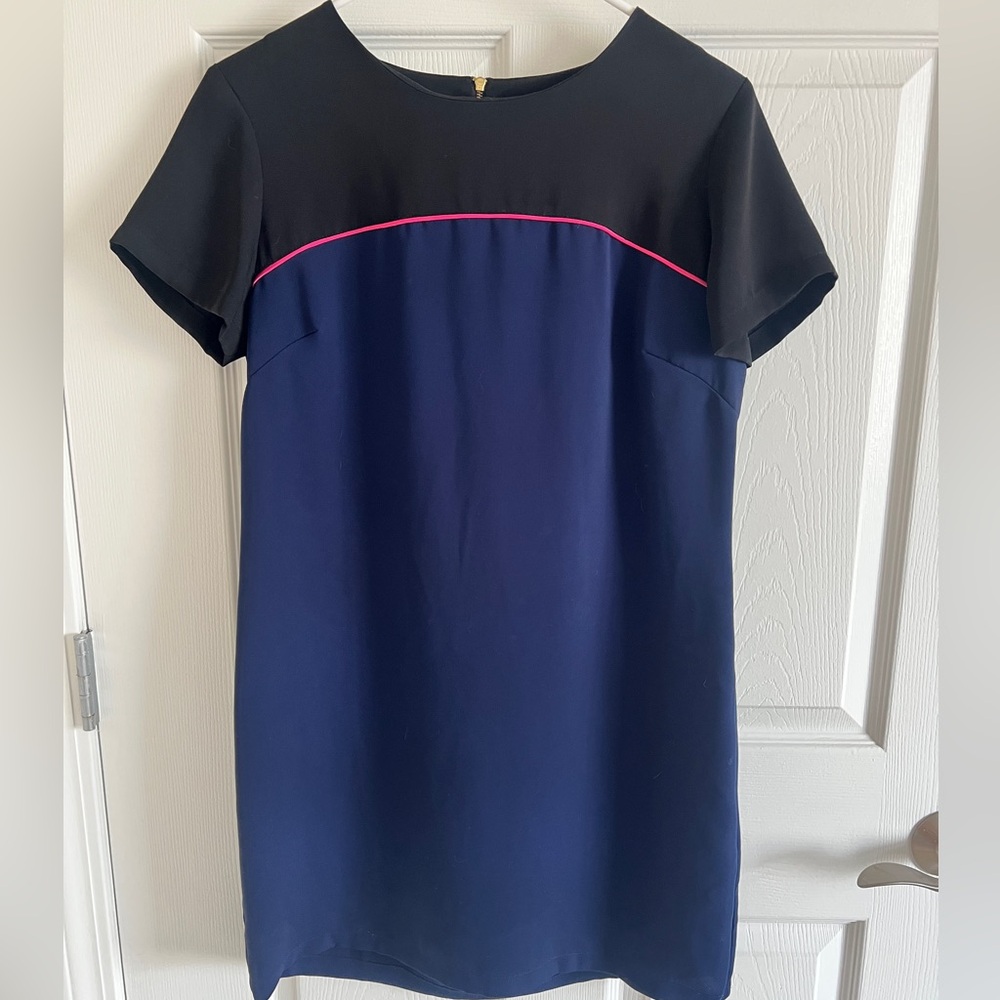 Cynthia Rowley Blue Sheath Mini Dress Crew Neck